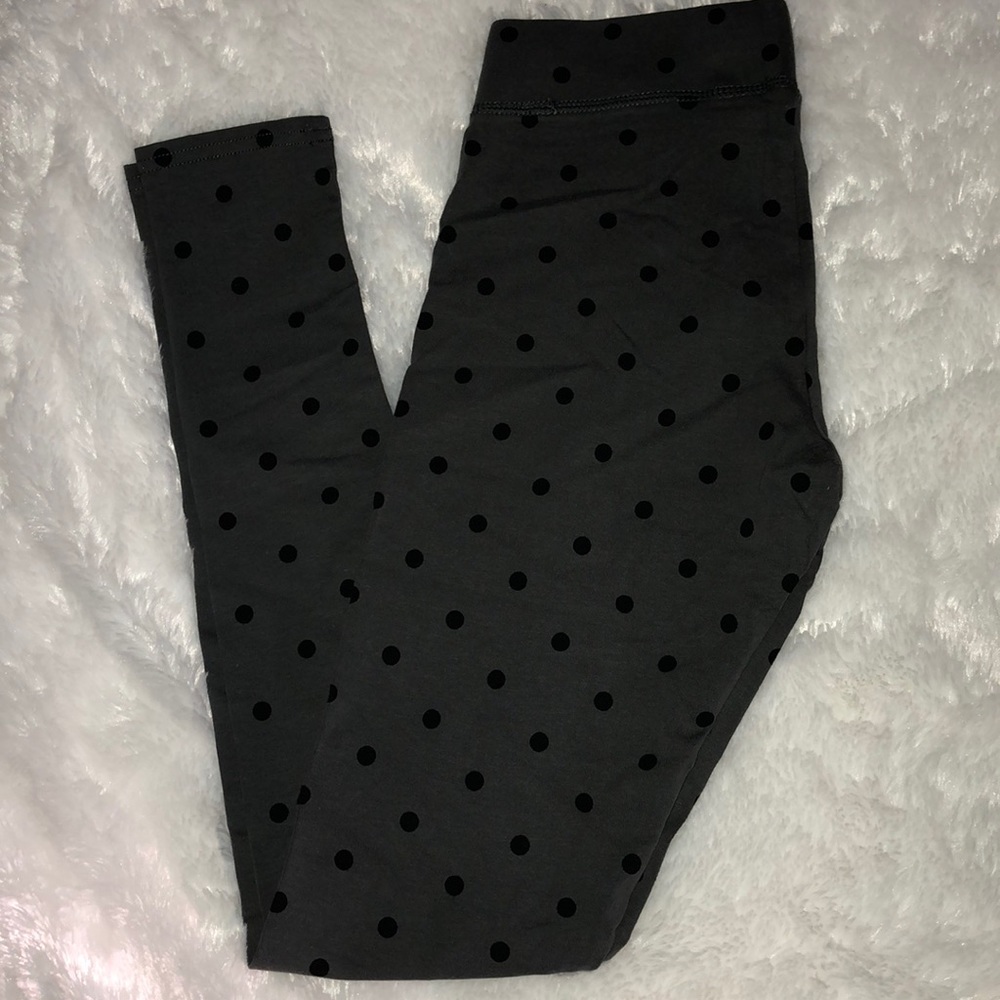 Aerie Gray and Black Polka Dot Leggings - XS